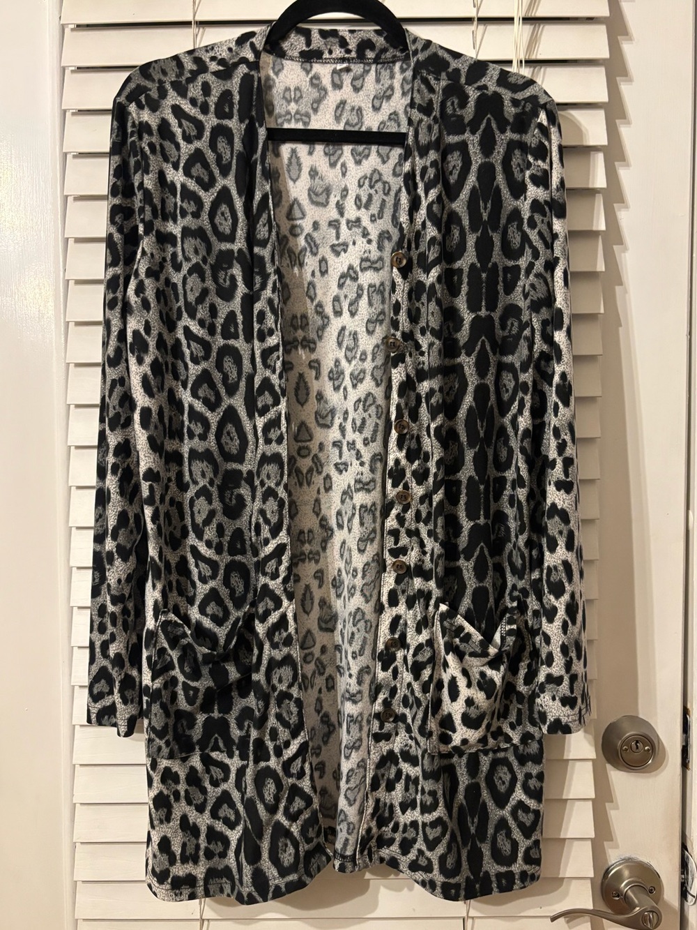 Leopard Print Super Soft Lightweight Long Cardigan with Pockets size XL